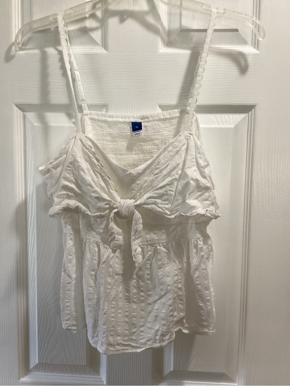 Old Navy White Tie-Front Spaghetti Strap Camisole